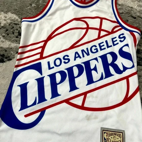 Mitchell & Ness Jersey Mens S White LA Clippers Basketball Team NBA Athleisure - Picture 4 of 10